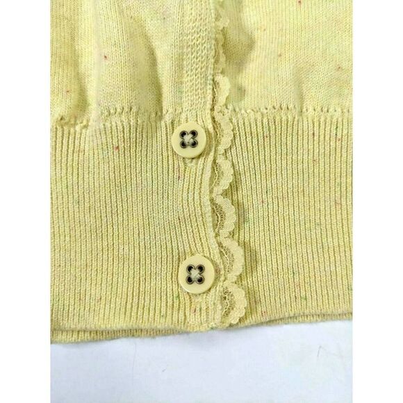 Cabi Cardigan Sweater Yellow Size Medium Lace Confetti Sunny Sunshine Academia - Picture 9 of 14